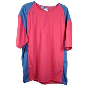 Wilson Baseball Warm-Up Batting Jacket Men’s Large Short Sleeve 1/4 Zip Red/Gray